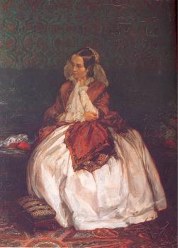 Adolph Von Menzel : Portrait of Frau Maercker